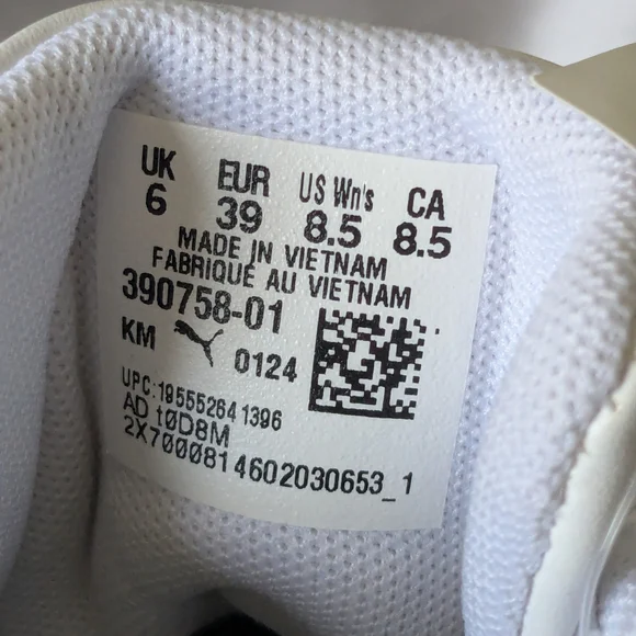 Puma Women's White Sneakers. UK-6, EUR-39, US/CAN- 8.5. New - Picture 4 of 9